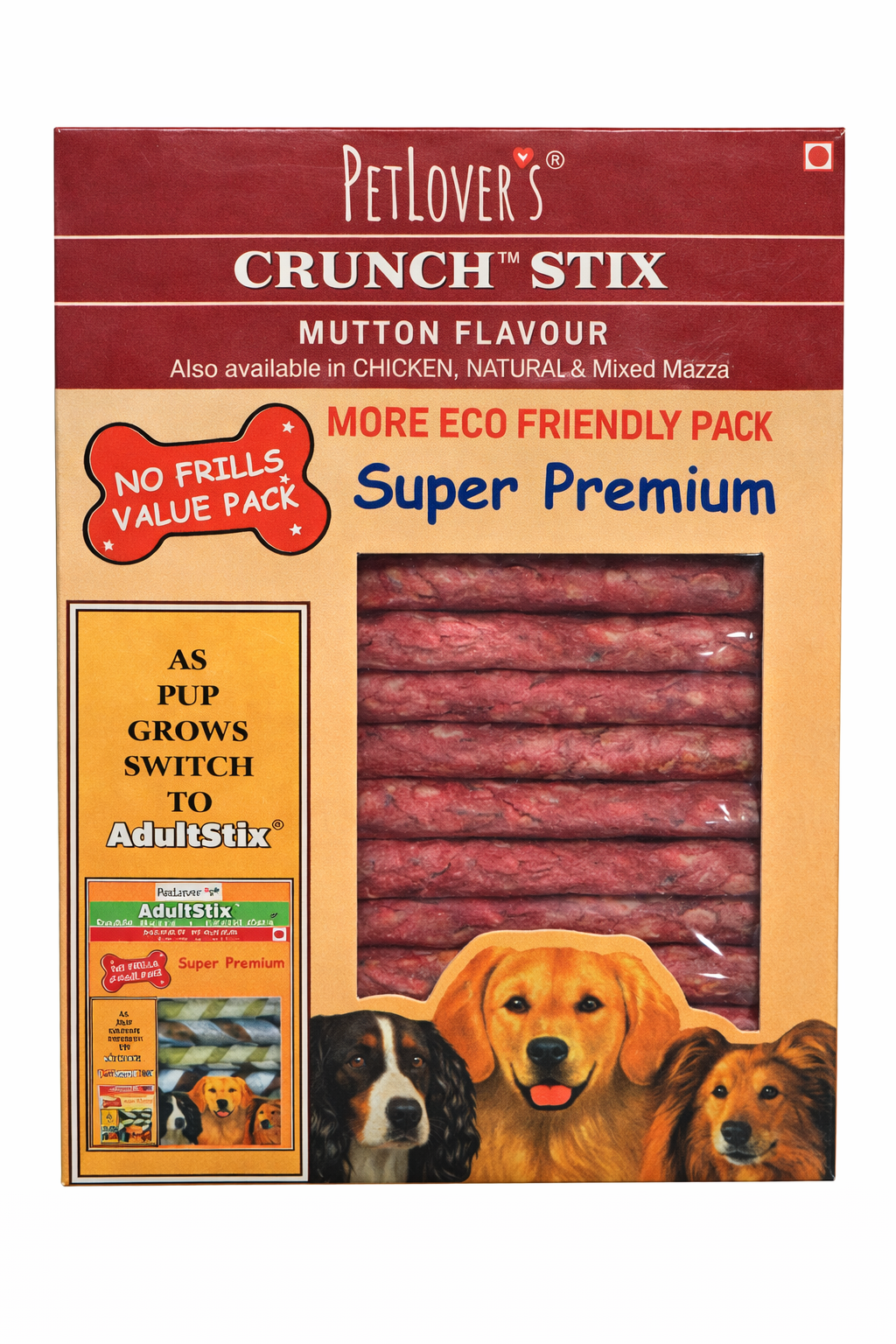 PetLover's Crunch Stix Mutton Flavour Dog Treats 800g