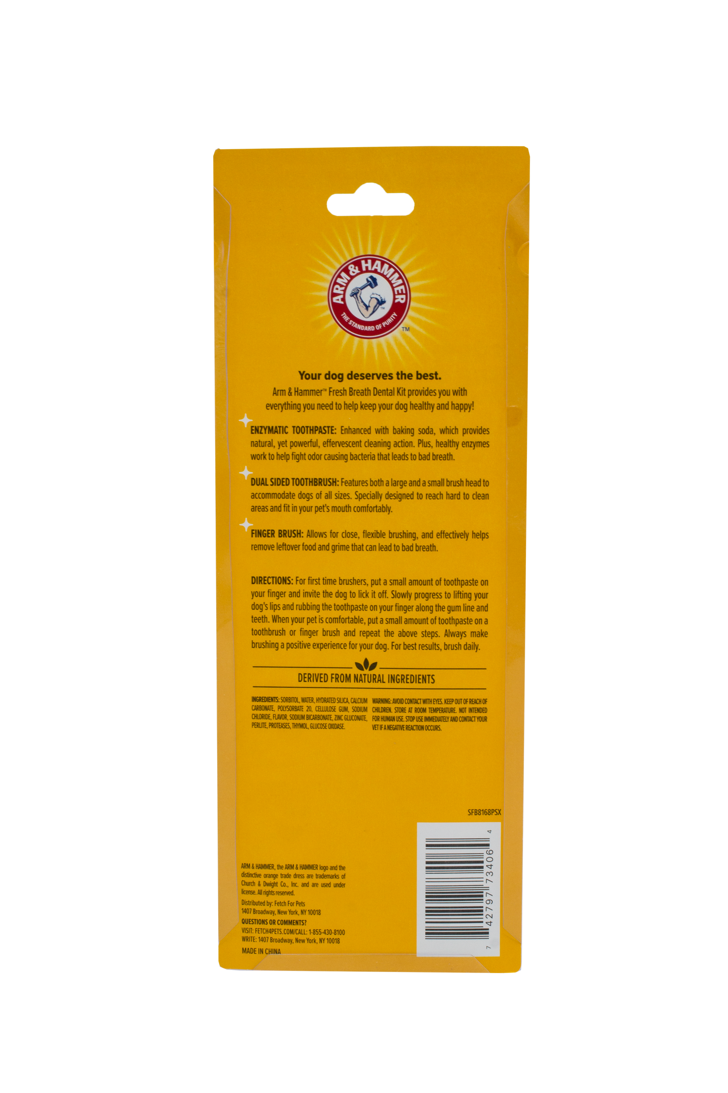 Arm & Hammer Complete Dental Care Kit for Dogs - Chicken Flavor (Toothpaste + Toothbrush + Finger Brush)