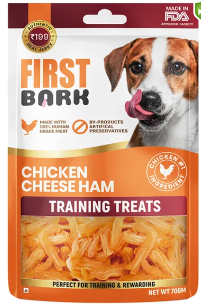 First Bark Chicken Cheese Jam Dog Treats 70g