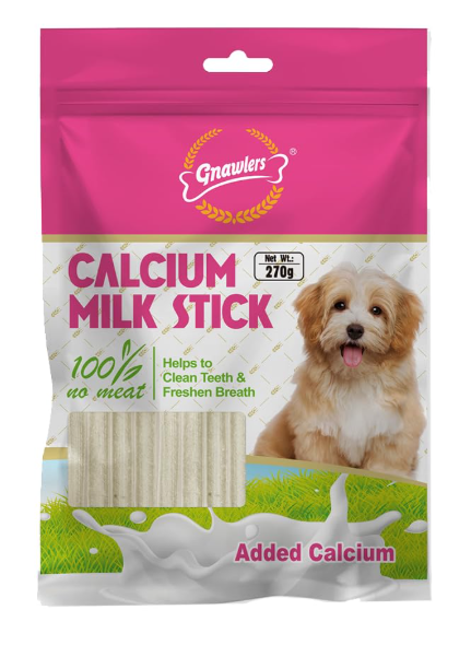 Gnawlers Calcium Stick (Milk Flavour) Dog Treats 270g