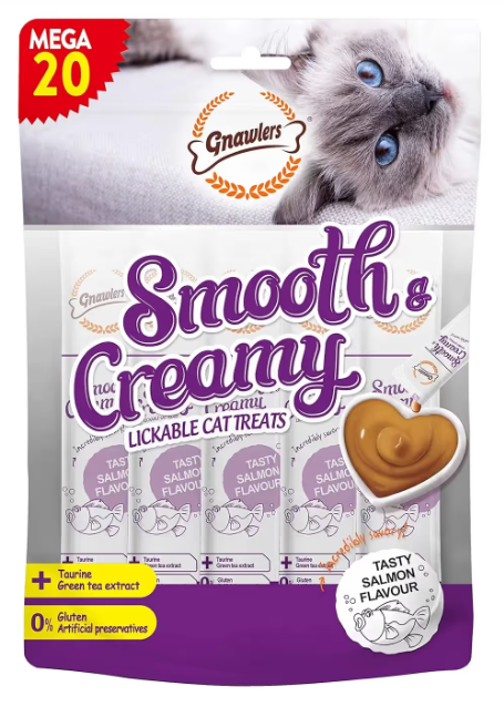 Gnawlers Smooth & Creamy Salmon Flavour Cat Treats (20 x 15g)