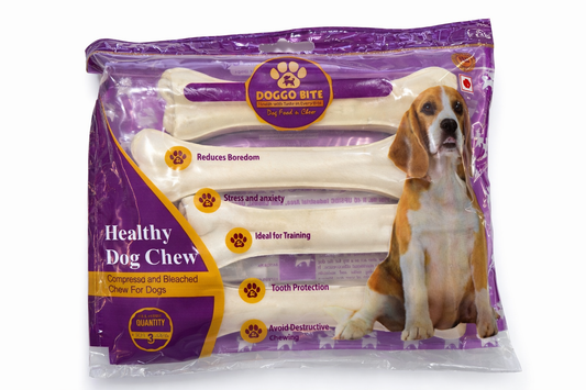 White Dog Chew Bone (6 Inch) - 4 Bones