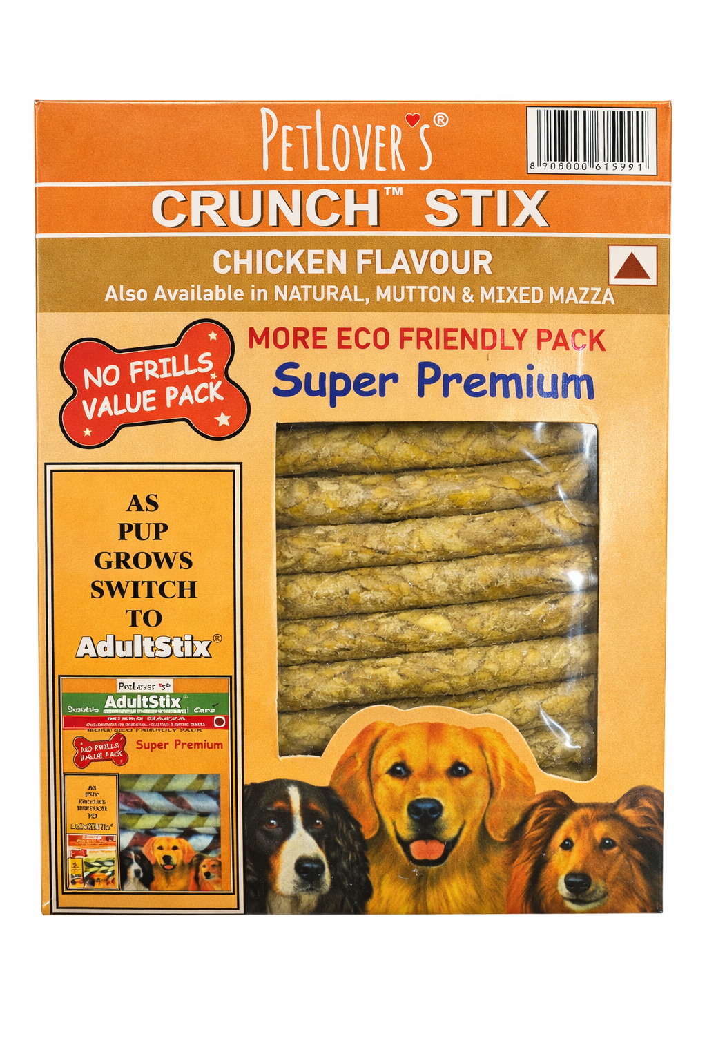 PetLover's Crunch Stix Chicken Flavour Dog Treats 800g