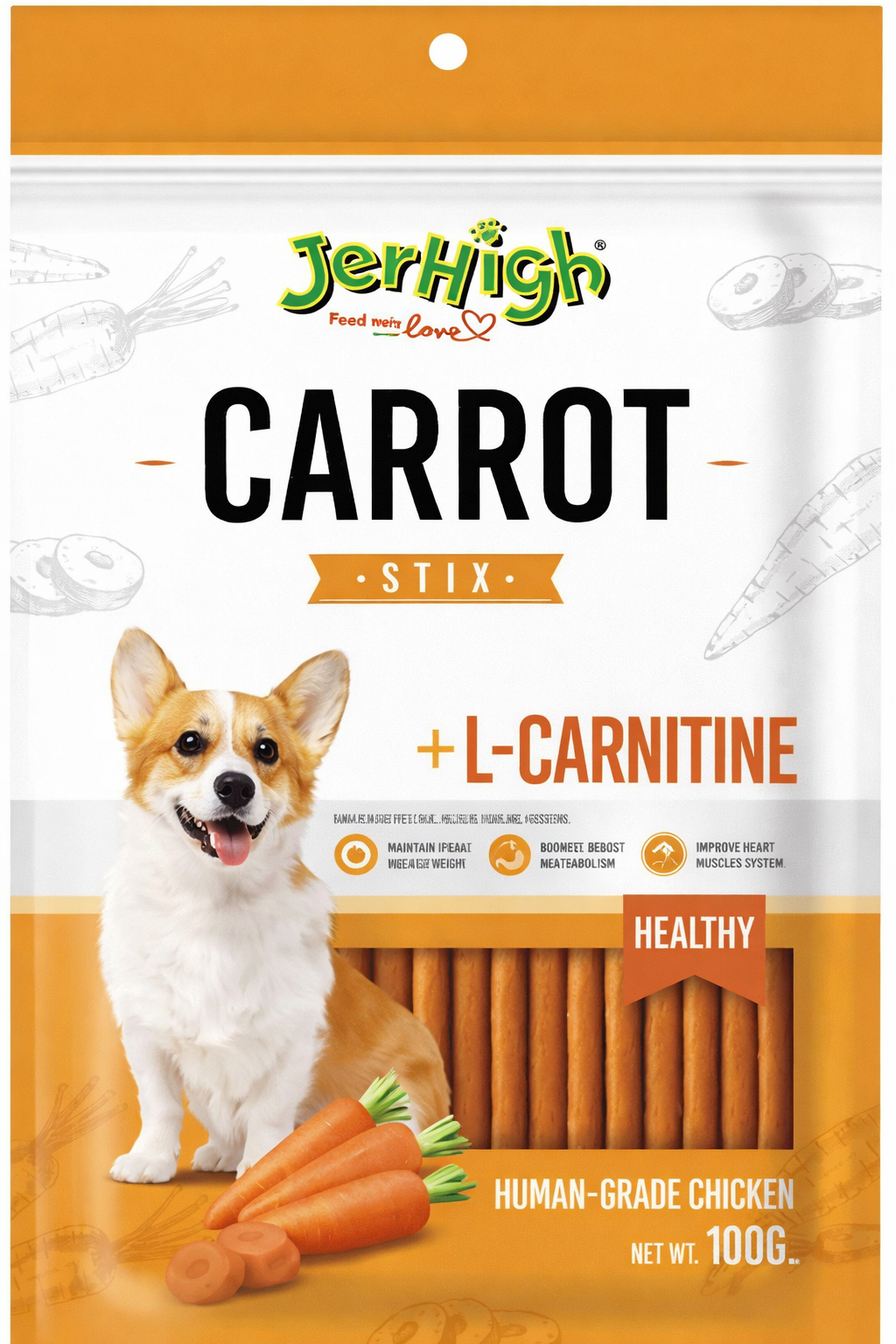 JerHigh Dog Snack - Carrot Stick 100g