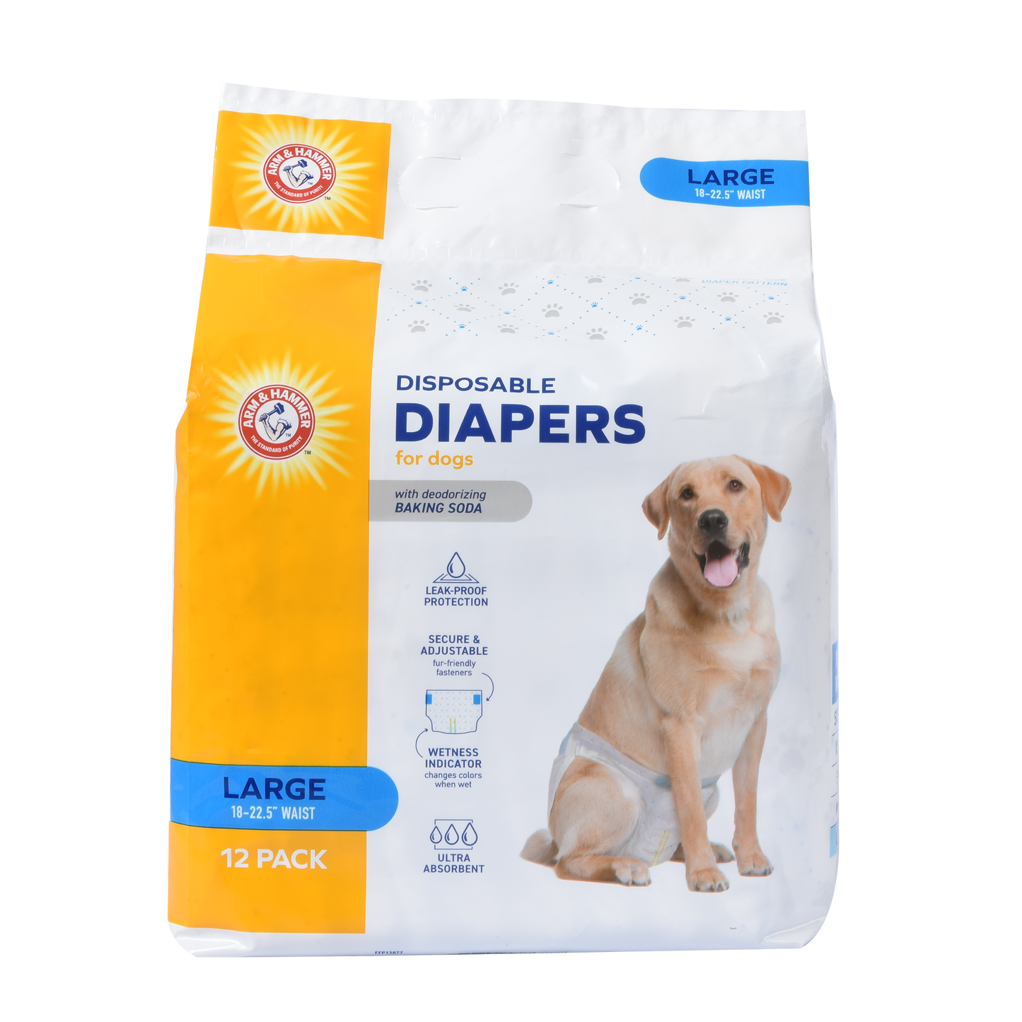 Arm & Hammer Pet Diapers for Dogs - Large Size (12 Count) | Odor Control & Super Absorbent