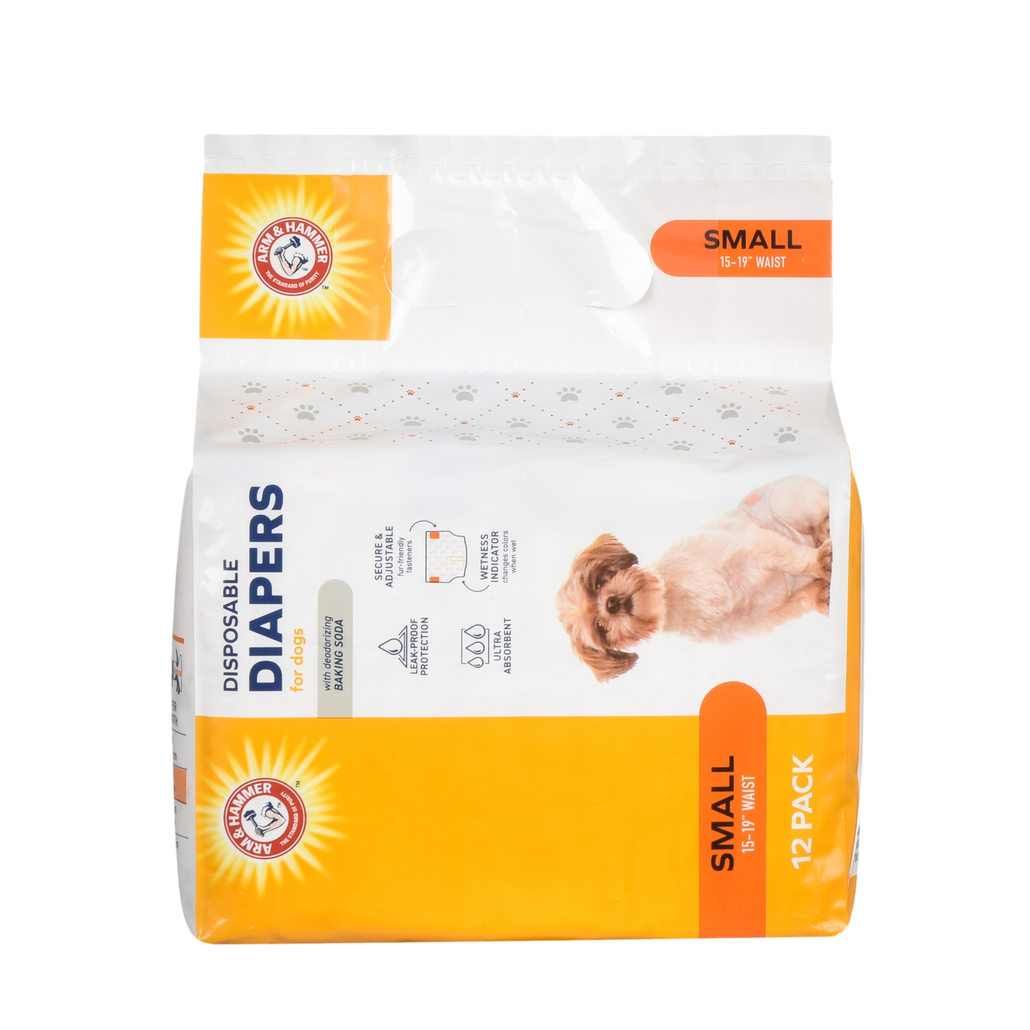 Arm & Hammer Pet Diapers for Dogs - Small Size (12 Count) | Odor Control & Super Absorbent