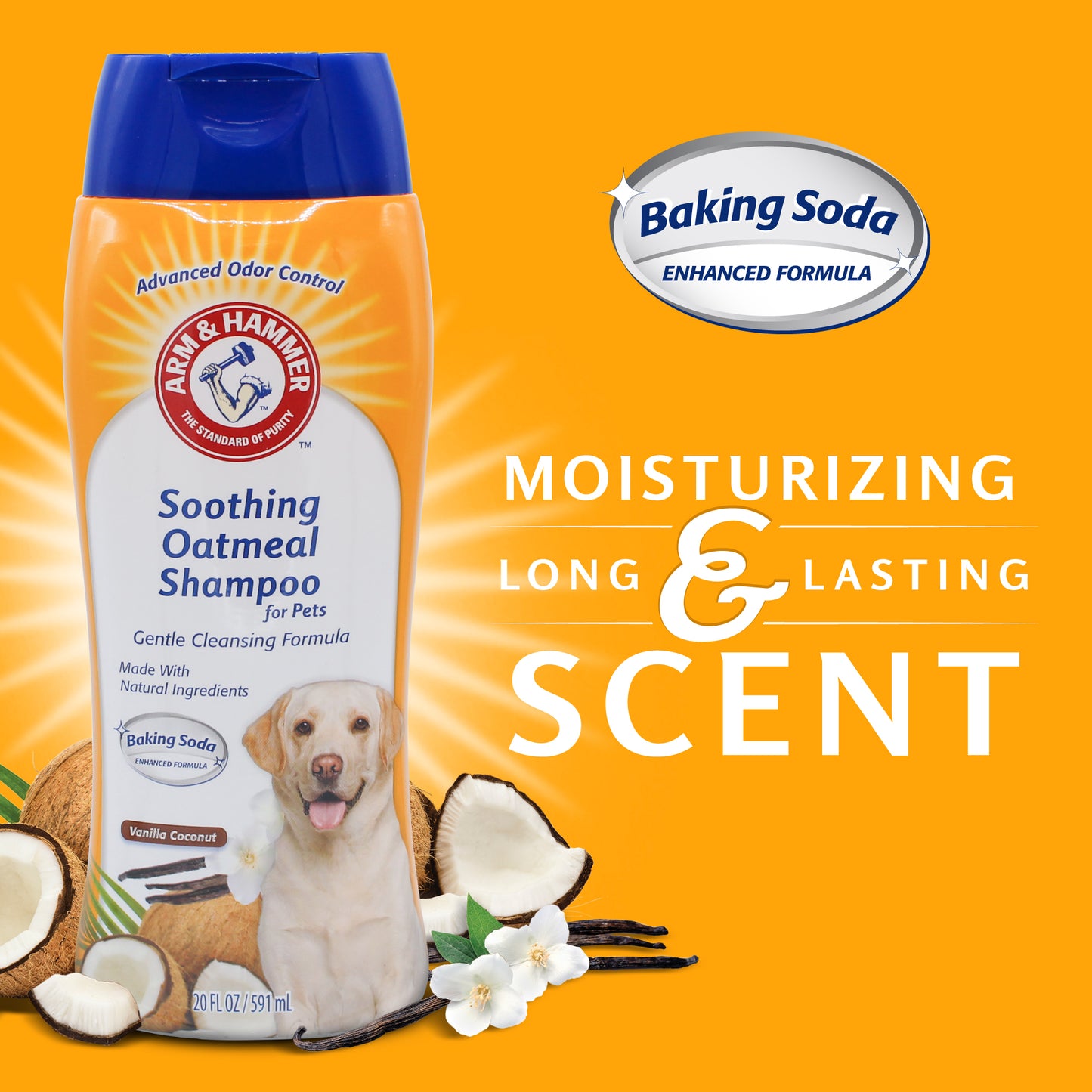 Arm & Hammer Soothing Oatmeal Shampoo for Dogs - Vanilla Coconut Scent (20 oz)