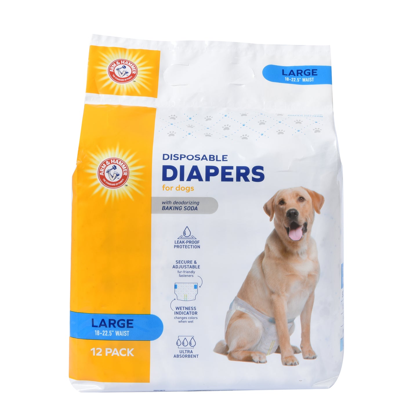 Arm & Hammer Pet Diapers for Dogs - Large Size (12 Count) | Odor Control & Super Absorbent