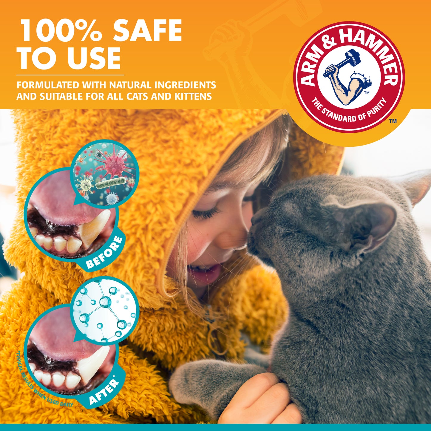 Arm & Hammer Fresh Breath Dental Care Kit for Cats - Tuna Flavor (Toothpaste + Toothbrush + Finger Brush)