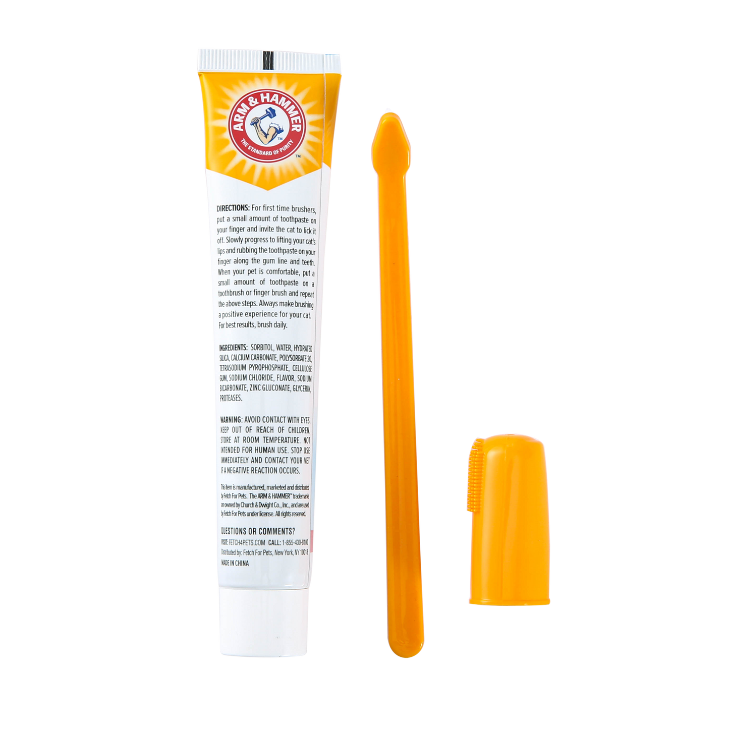 Arm & Hammer Fresh Breath Dental Care Kit for Cats - Tuna Flavor (Toothpaste + Toothbrush + Finger Brush)