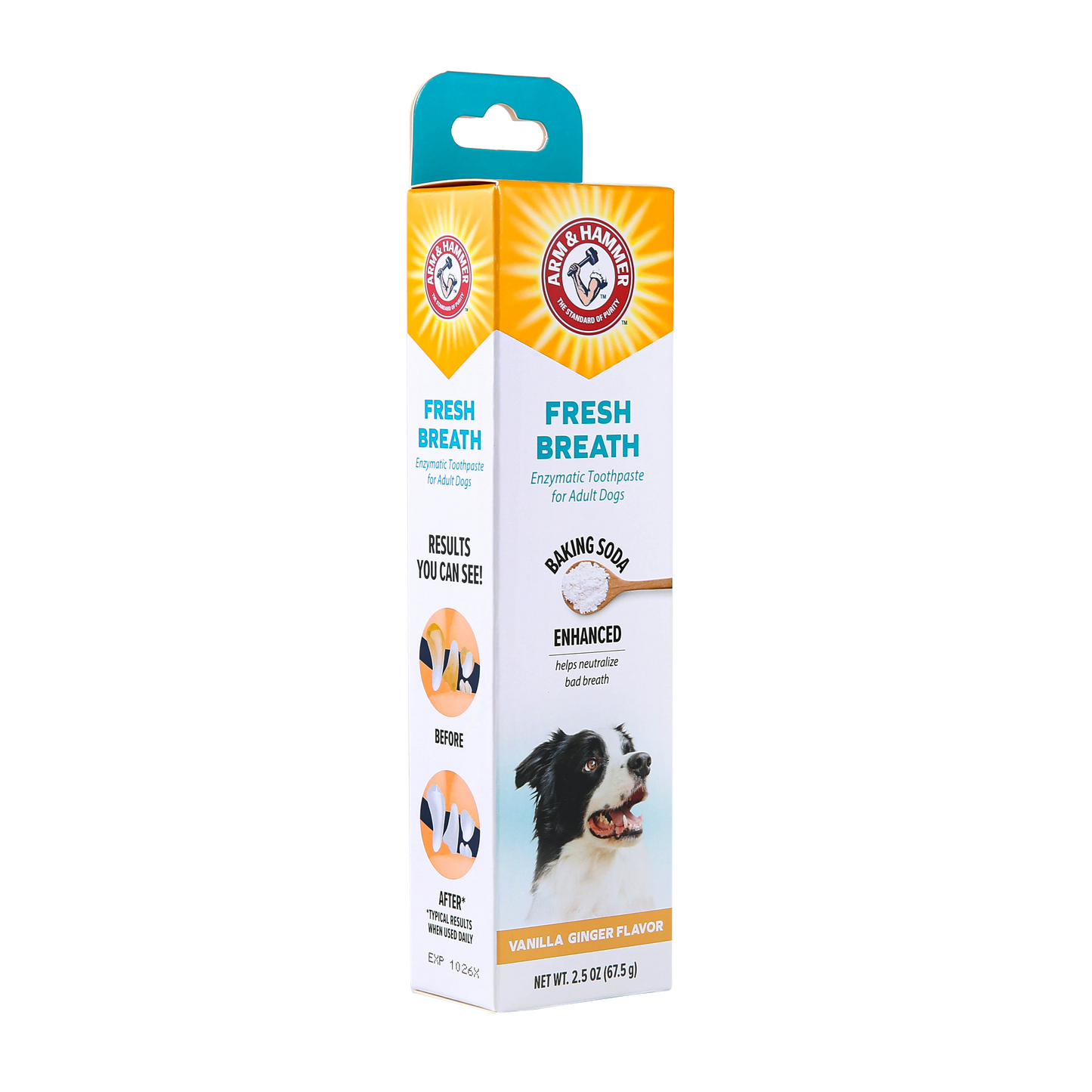 Arm & Hammer Fresh Breath Enzymatic Toothpaste for Dogs - Vanilla Ginger Flavor (2.5 oz)