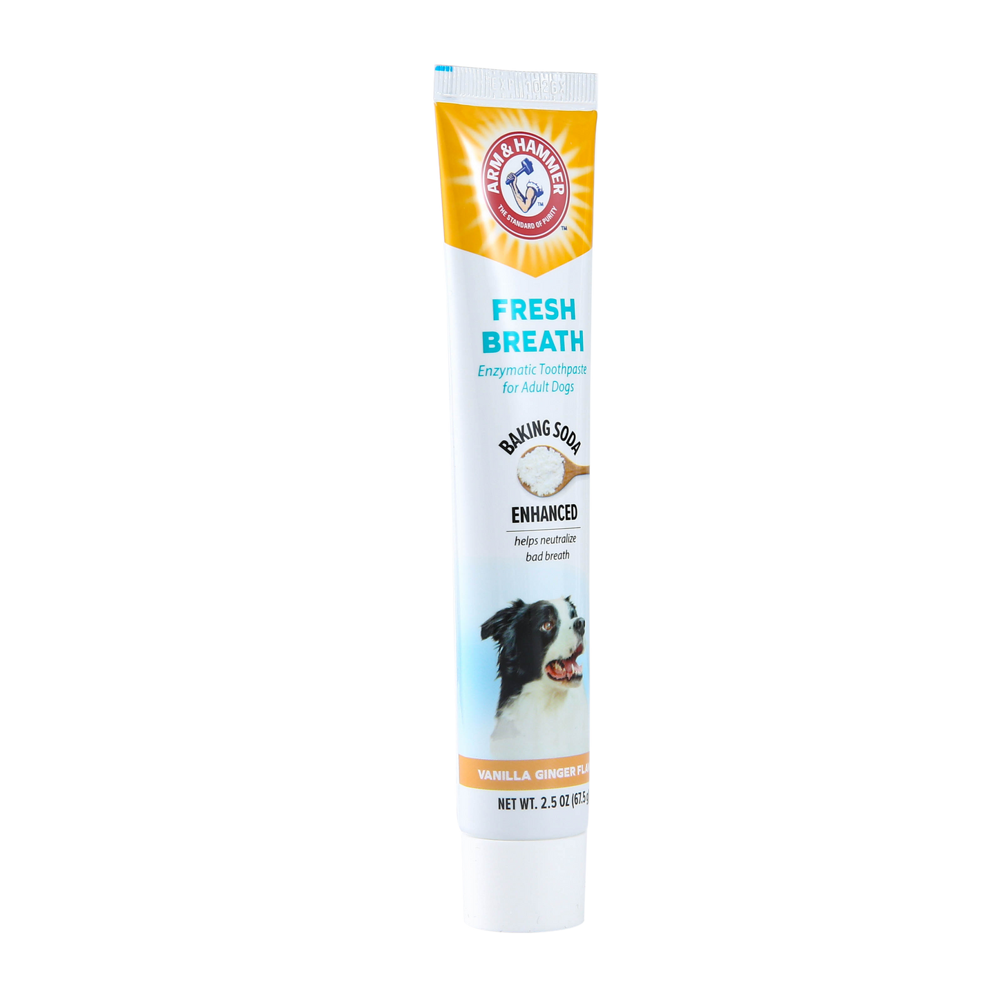 Arm & Hammer Fresh Breath Enzymatic Toothpaste for Dogs - Vanilla Ginger Flavor (2.5 oz)