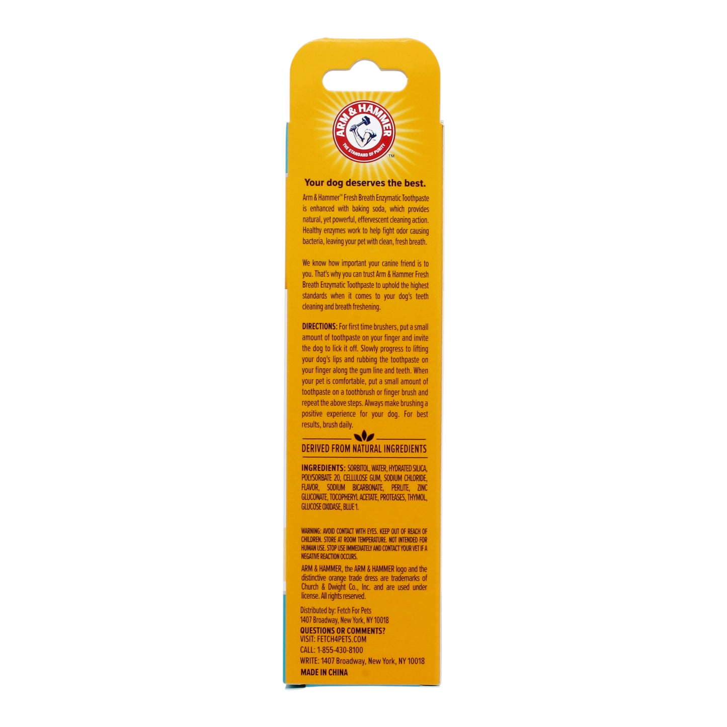 Arm & Hammer Fresh Breath Enzymatic Toothpaste for Dogs - Vanilla Ginger Flavor (2.5 oz)