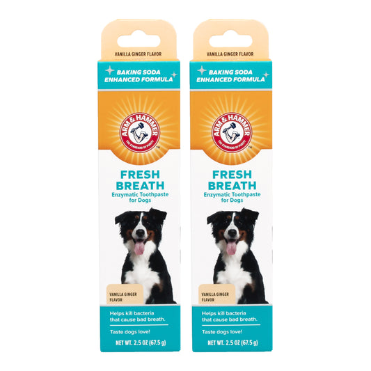 Arm & Hammer Fresh Breath Enzymatic Toothpaste for Dogs - Vanilla Ginger Flavor (2.5 oz)
