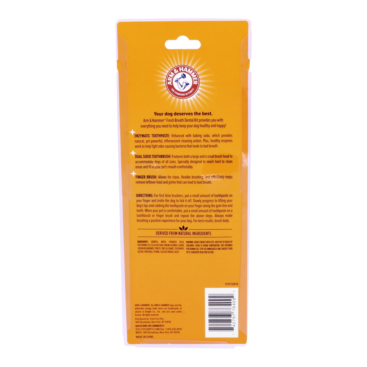 Arm & Hammer Complete Dental Care Kit for Dogs - Vanilla Ginger Flavor (Toothpaste + Toothbrush + Finger Brush)