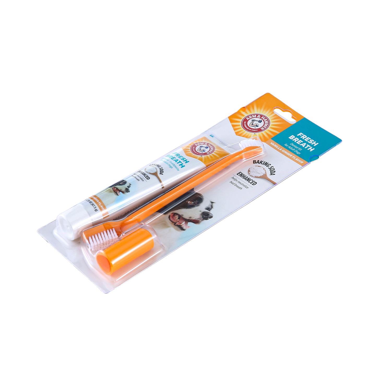 Arm & Hammer Complete Dental Care Kit for Dogs - Vanilla Ginger Flavor (Toothpaste + Toothbrush + Finger Brush)