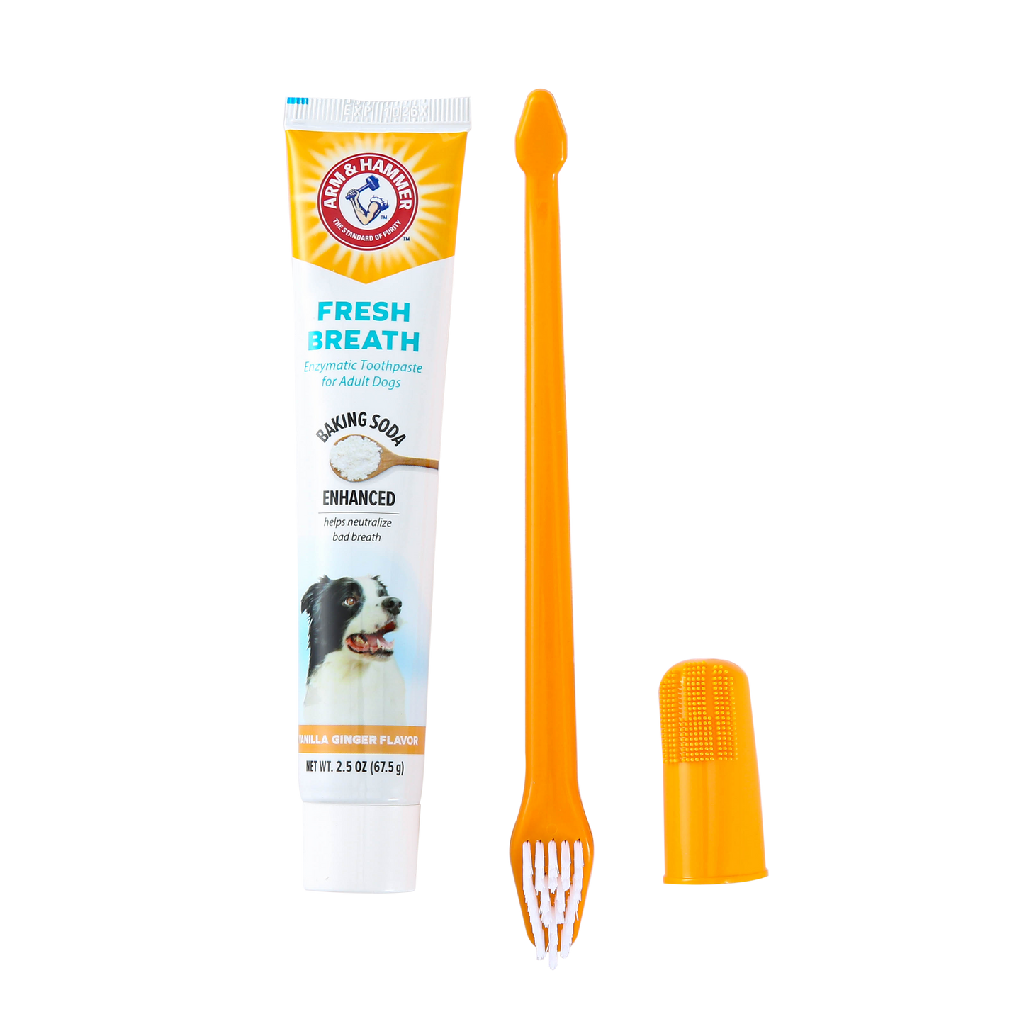 Arm & Hammer Complete Dental Care Kit for Dogs - Vanilla Ginger Flavor (Toothpaste + Toothbrush + Finger Brush)