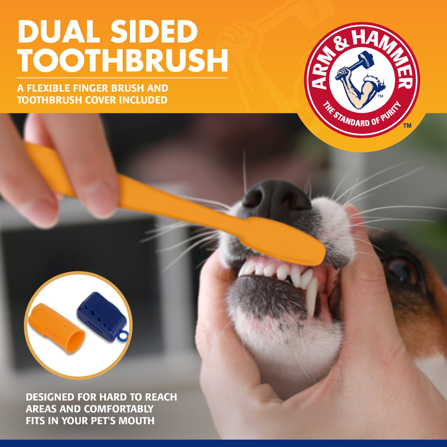 Arm & Hammer Tartar Control Dental Care Kit for Dogs - Banana Flavor (Toothpaste + Toothbrush + Finger Brush)