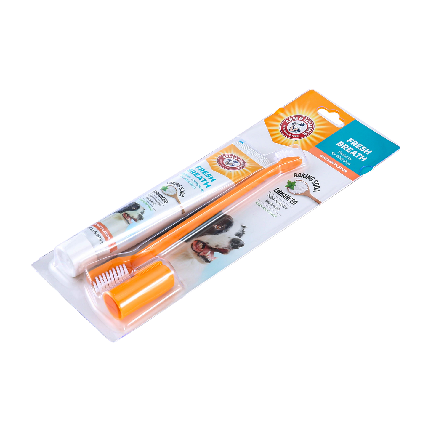 Arm & Hammer Complete Dental Care Kit for Dogs - Chicken Flavor (Toothpaste + Toothbrush + Finger Brush)