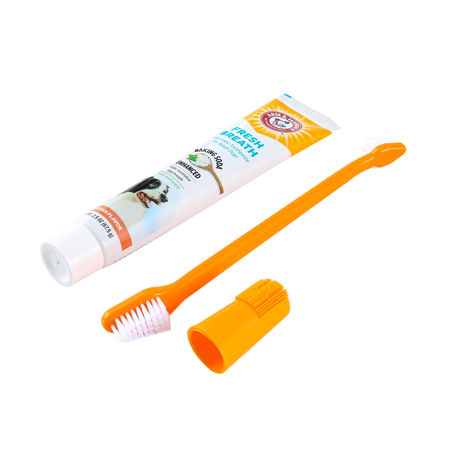 Arm & Hammer Complete Dental Care Kit for Dogs - Chicken Flavor (Toothpaste + Toothbrush + Finger Brush)