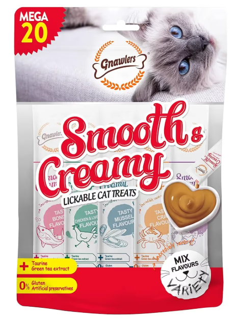 Gnawlers Smooth & Creamy Mix Flavour Cat Treats (20 x 15g)