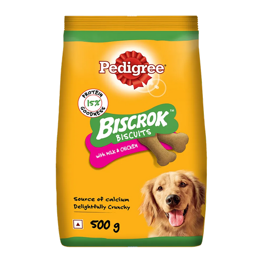 Pedigree Biscrok Biscuits with Milk & Chicken – 500g