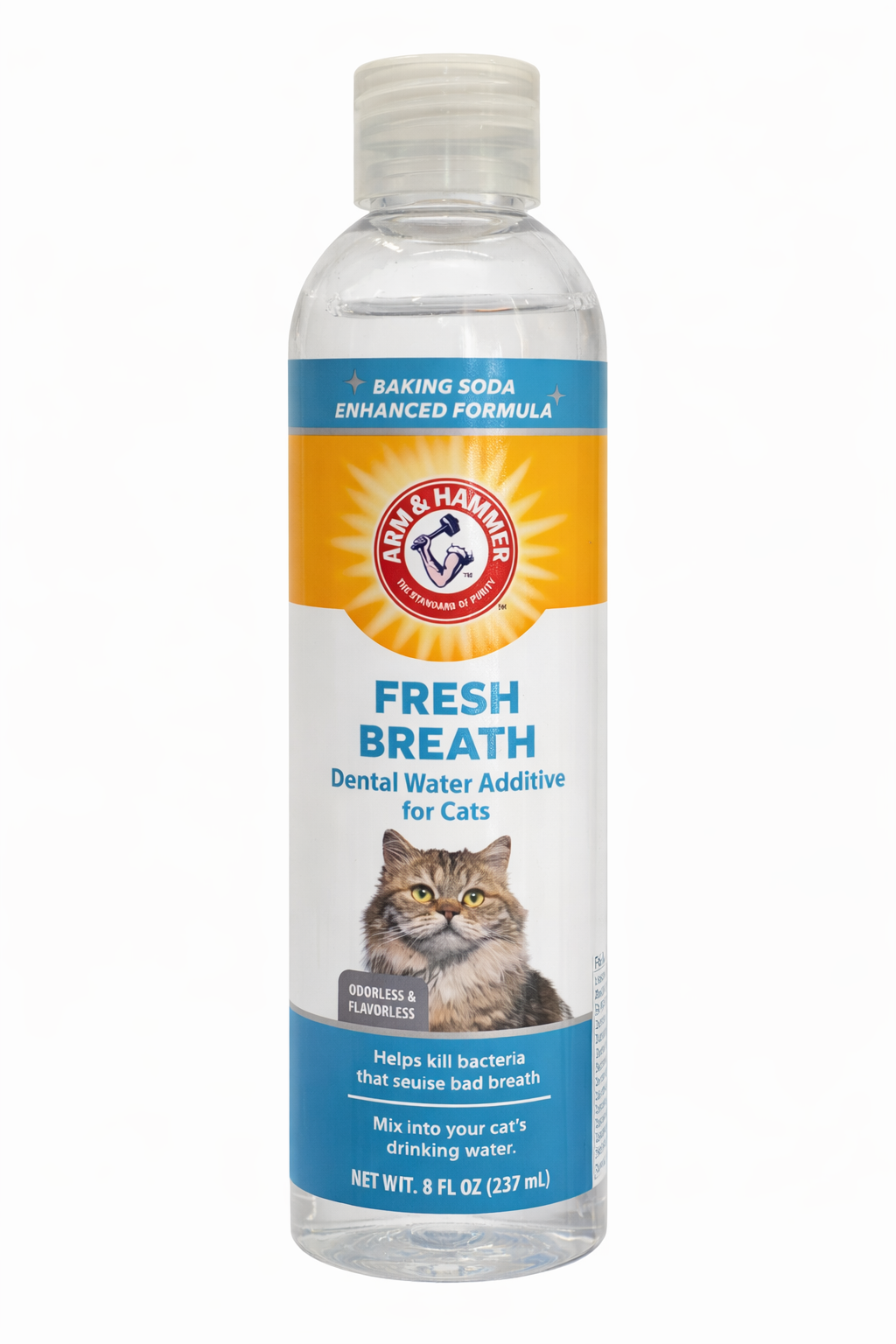 Arm & Hammer Fresh Breath Dental Water Additive for Cats – Odorless & Flavourless – 237ml