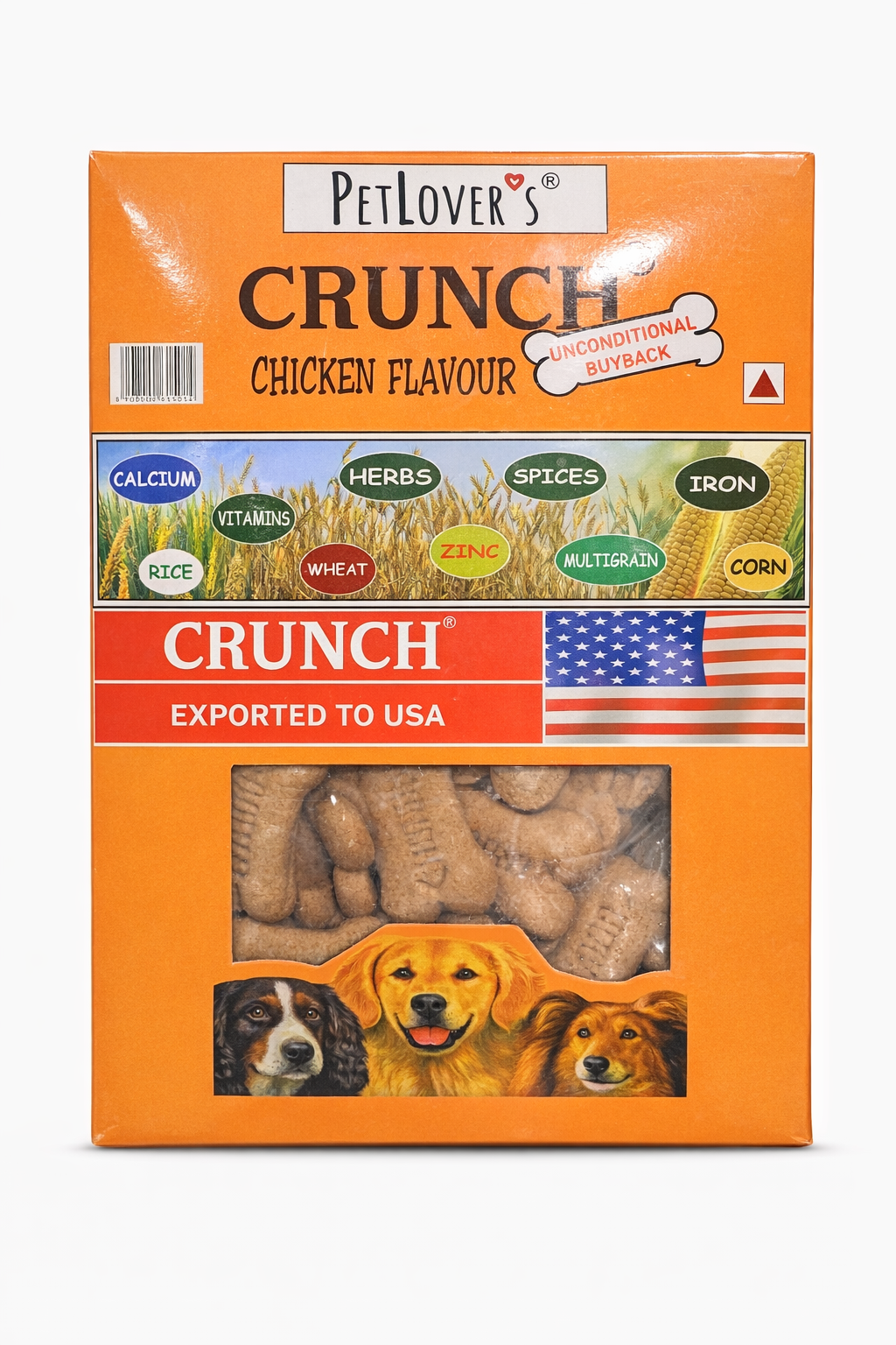 PetLover's Crunch Chicken Flavour Dog Treats 900g