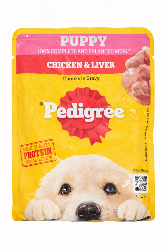 Pedigree Chicken & Liver Chunks in Gravy (Puppy) – 70g