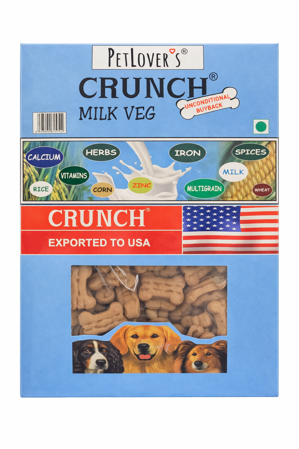 PetLover's Crunch Real Chicken Dog Treats 900g